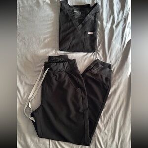 Figs Scrubs Set Black